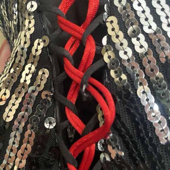 Joli Formal Dress Sz 20 Strapless Black Sequin Corset Tulle Ball Gown Prom - Picture 6 of 12